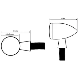 Highsider, Motorrad Zubehör, LED-Blinker APOLLO CLASSIC schwarz, getöntes Glas