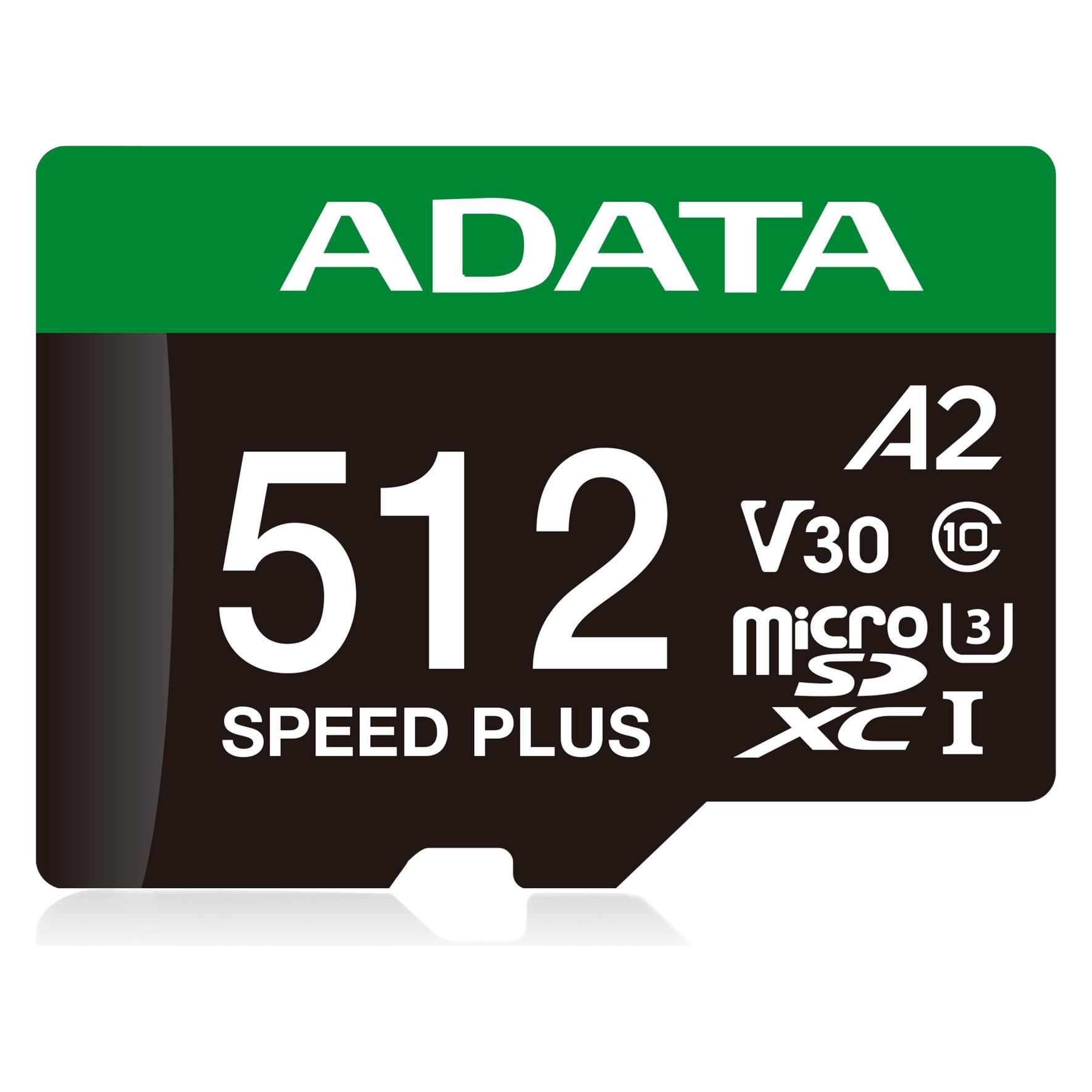 Adata Speed Plus (512 GB, microSDXC, U3, UHS-I) (UD512GUI3V30A2SP-RA1)