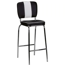 Wohnling Barhocker American Diner Vintage-Design Kunstleder schwarz, 40 cm