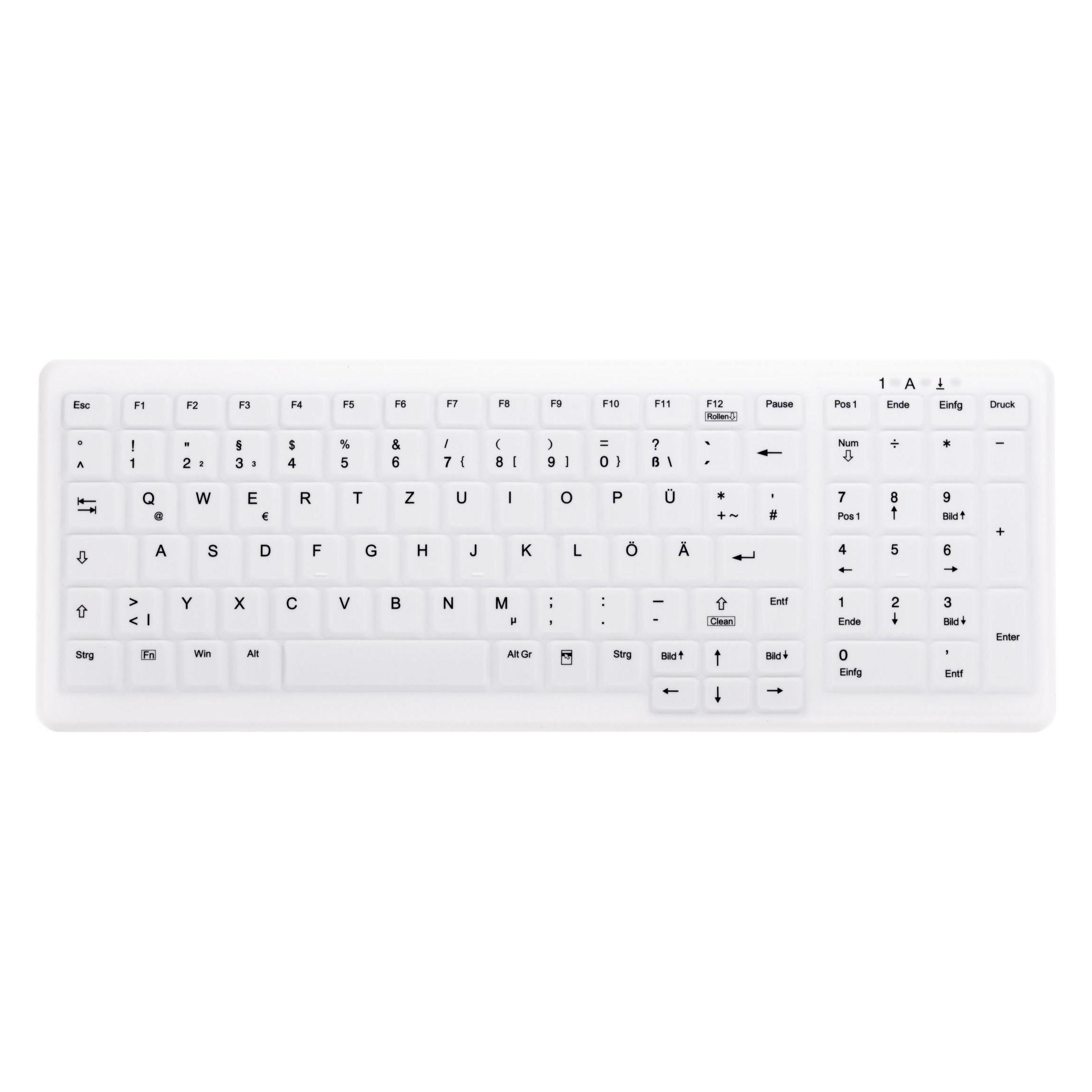 Cherry AK-C7000 Tastatur RF Wireless QWERTZ Deutsch Weiss (DE, Kabelgebunden, Kabellos) (AK-C7000F-FU1-W/GE)