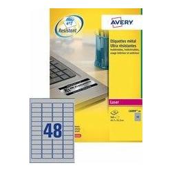 Avery Dennison Etiketten Zweckform L6009, 45,7x21,2 mm, Typenschild, silber, Pk. 960 Stk (L6009-20.FR)