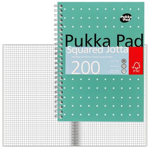 Pukka-Pad Collegeblock Metallic Jotta, JM021SQ, A5, ohne Rand, 80 g/m², 100 Blatt, kariert