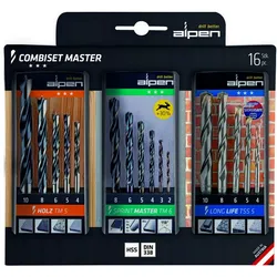 Alpen Bohrer-Combiset Master Holz Stein Metall Sprint Master Profi 16 teilig