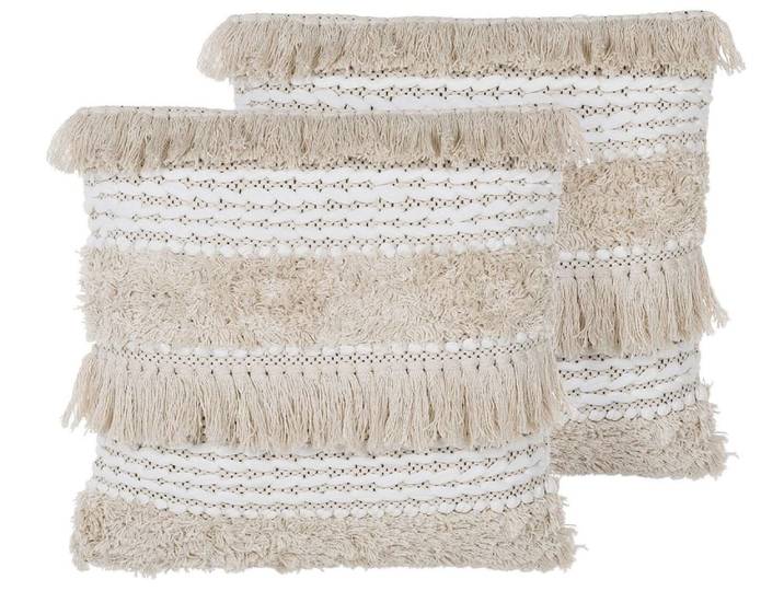 Lot de 2 coussin décoratifs en tissu beige 45x10cm