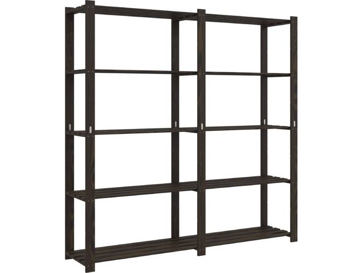 vidaXL - Opbergrek - 5-laags - 170x38x170 - cm - massief - grenenhout - zwart