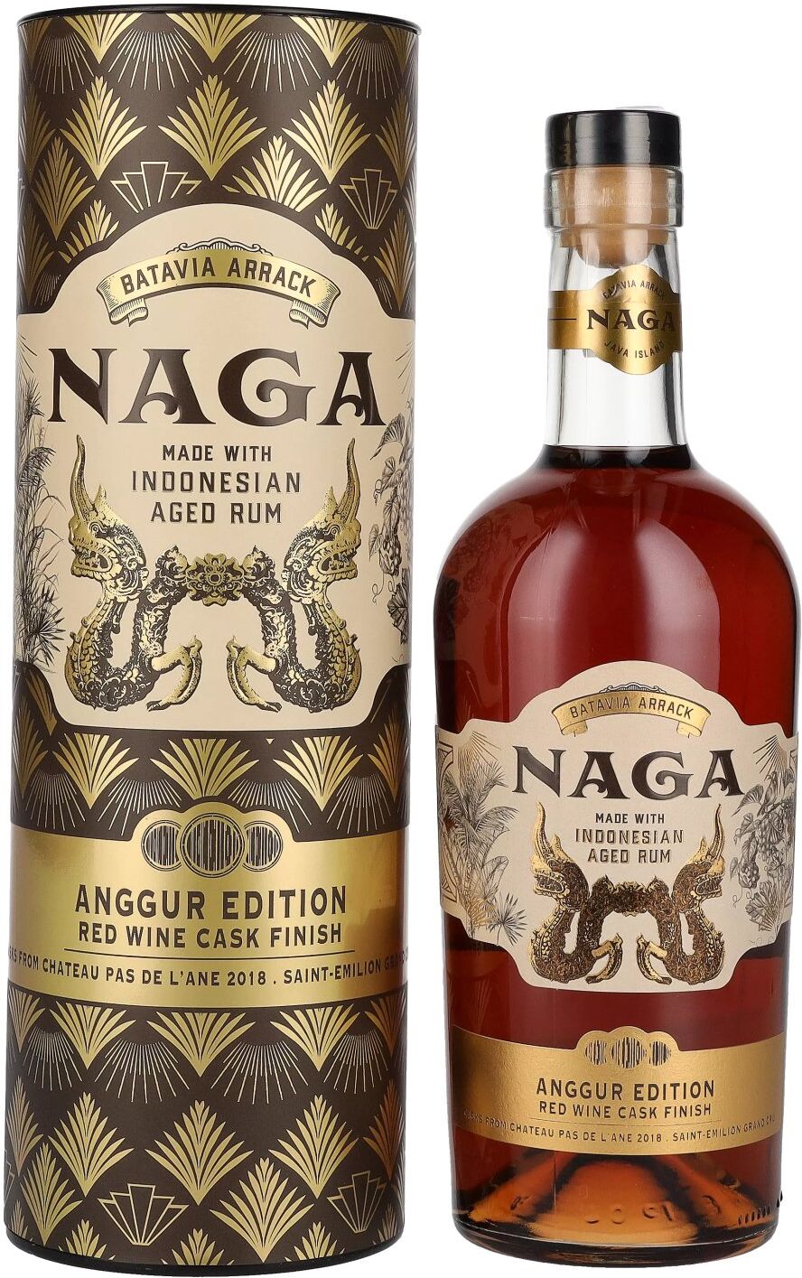 Naga Rum Naga Batavia Arrack Red Wine Cask Finish ANGGUR EDITION 40% Vol. 0,7l in Geschenkbox