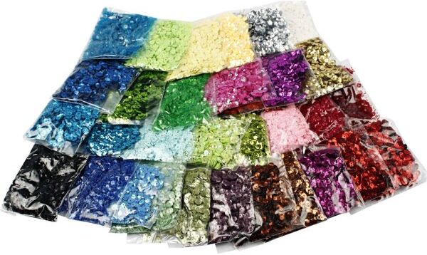 No-Name Pailletter   Runde   Ass. Farver   32x25g