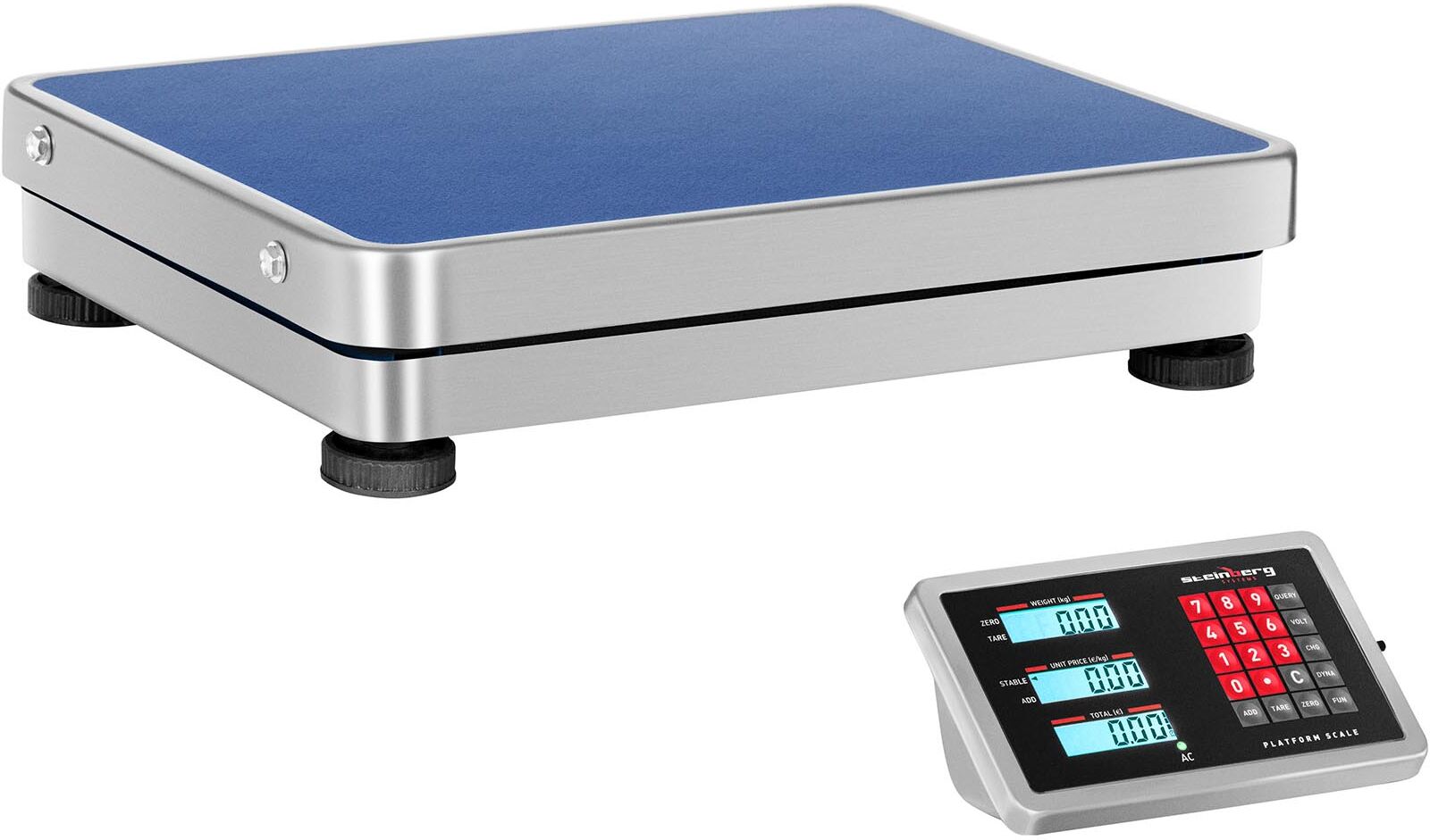 Steinberg Systems Balança de plataforma - 150 kg / 0,01 kg - 40 x 50 cm - sem fios - ecrã LCD SBS-PF-150W