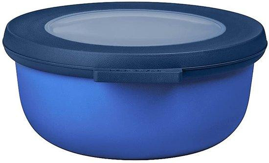 Ibenzoa Ronde luchtdichte opberg- en serveerschaal 350 ml helderblauw met transparant deksel