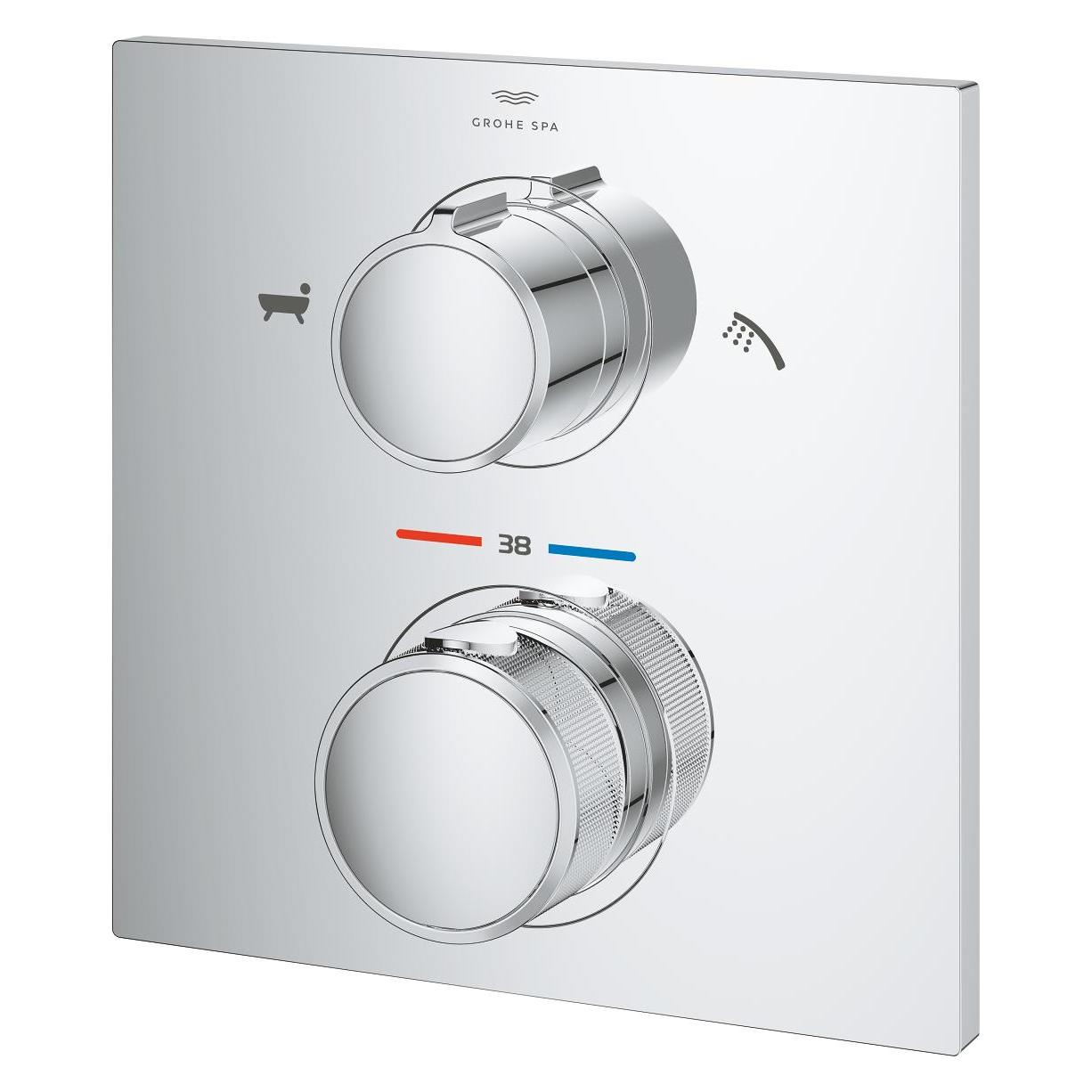 Grohe Thermostat-Wannenbatterie ALLURE, chrom, mit 2-Wege-Umstellung (19446002)