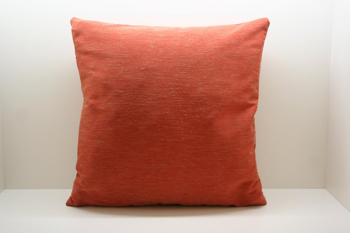 Sierkussen Murcia oranjerood 45 x 45 cm met veren