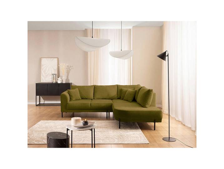 Livetastic Ecksofa Mauris, Grün, Metall, Kunststoff, 4-Sitzer, Füllung: Komfortschaum, Silikon,Komfortschaum, Silikon, L-Form, rechts montierbar, 233x200 cm, Armteil links, Wohnzimmer, Sofas & Couches, Wohnlandschaften, Ecksofas