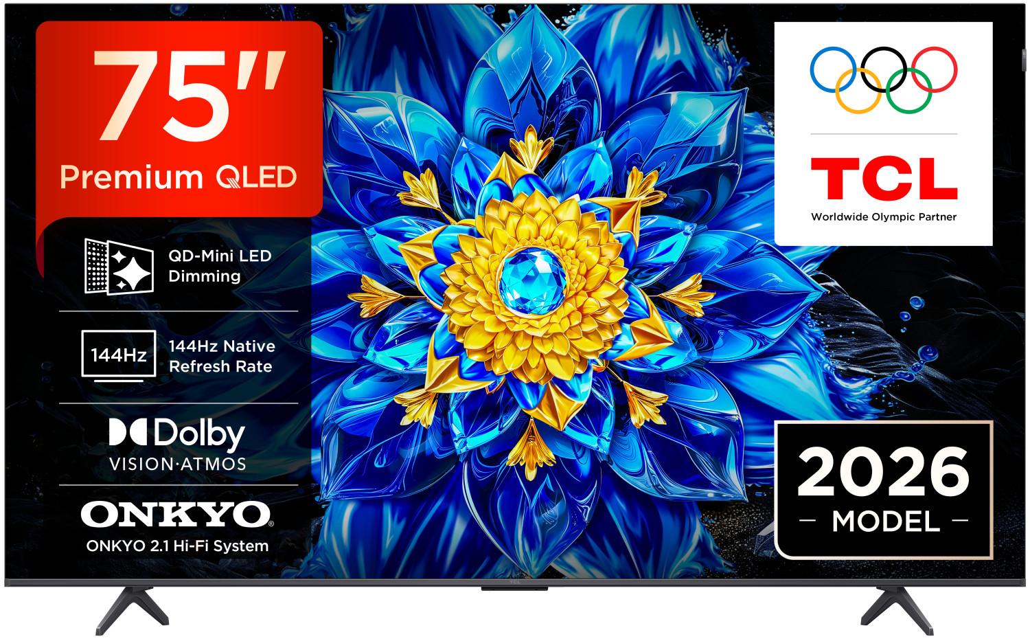TCL P8L 75P8L, 190,5 cm (75"), 3840 x 2160 Pixel, QD-Mini LED, Smart-TV, WLAN, Schwarz