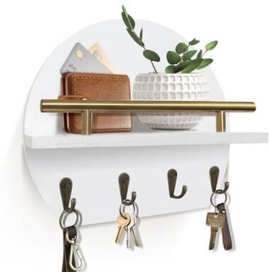 Perfect Picks Market Rustic Key Holder Wall Mount With Mail Organizer & 4 Hooks For Entryway Storage Rustic Key Holder Wall Mount With Mail Organizer & 4 Hooks For Entryway Storage