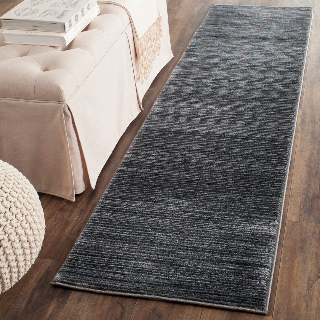 Brayden Studio Swampscott Hand Woven Area Rug Gray Runner 66 x 244 cm