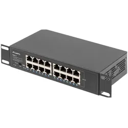 Lanberg RSGE-16 Netzwerk-Switch Unmanaged Gigabit Ethernet (10/100/1000) 1U (16 Ports), Netzwerk Switch, Schwarz