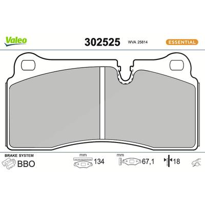Valeo Bremsbelagsatz, Scheibenbremse [Hersteller-Nr. 302525] für BMW