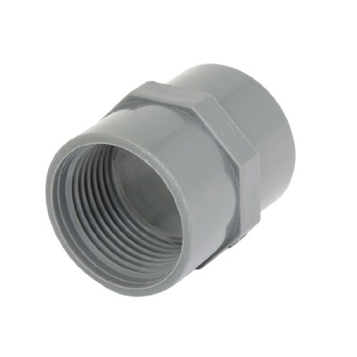 Rechte PVC Slangaansluiting 32mm Binnendraad Grijs