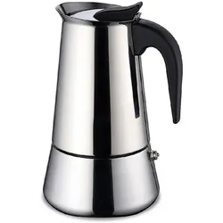 Edelstahl Espressokocher 6 Tassen Mokkakanne Induktion Sicherheitsventil 300 ml