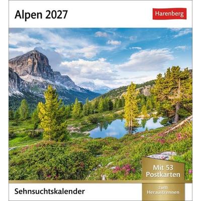 Alpen Sehnsuchtskalender 2027 - Wochenkalender mit 53 Postkarten