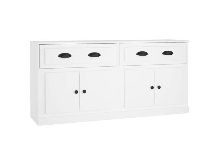 vidaXL Sideboard, Kommoden 2 Stk. Weiß Holzwerkstoff