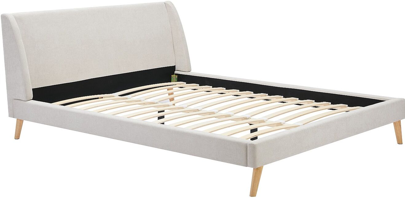 Vente-unique Bett - Skandinavischer Stil - 180 x 200 cm - Stoff - Beige - BENEDICTE