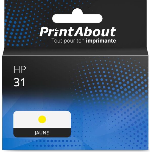 PrintAbout Cartouche compatible HP 31 (1VU28AE) - Jaune Jaune