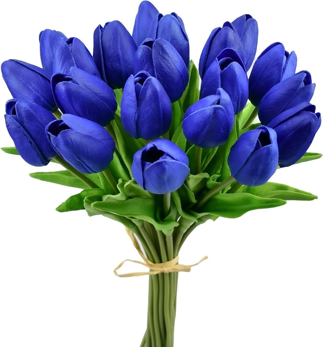 Set van 20 koningsblauwe kunsttulpen voor feestdecoratie