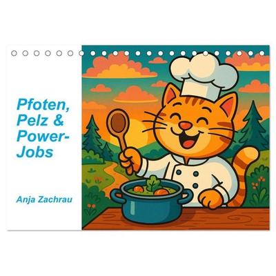 Pfoten, Pelz & Power-Jobs (Tischkalender 2026 DIN A5 quer), CALVENDO Monatskalender