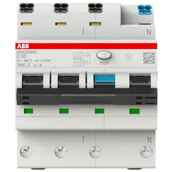 ABB DSX203NCC10A30 FI/LS-Schalter 6kA, 3P+N, Typ A, C 10, 30mA FlexLine Push-in Technologie 2CSR256192R1104