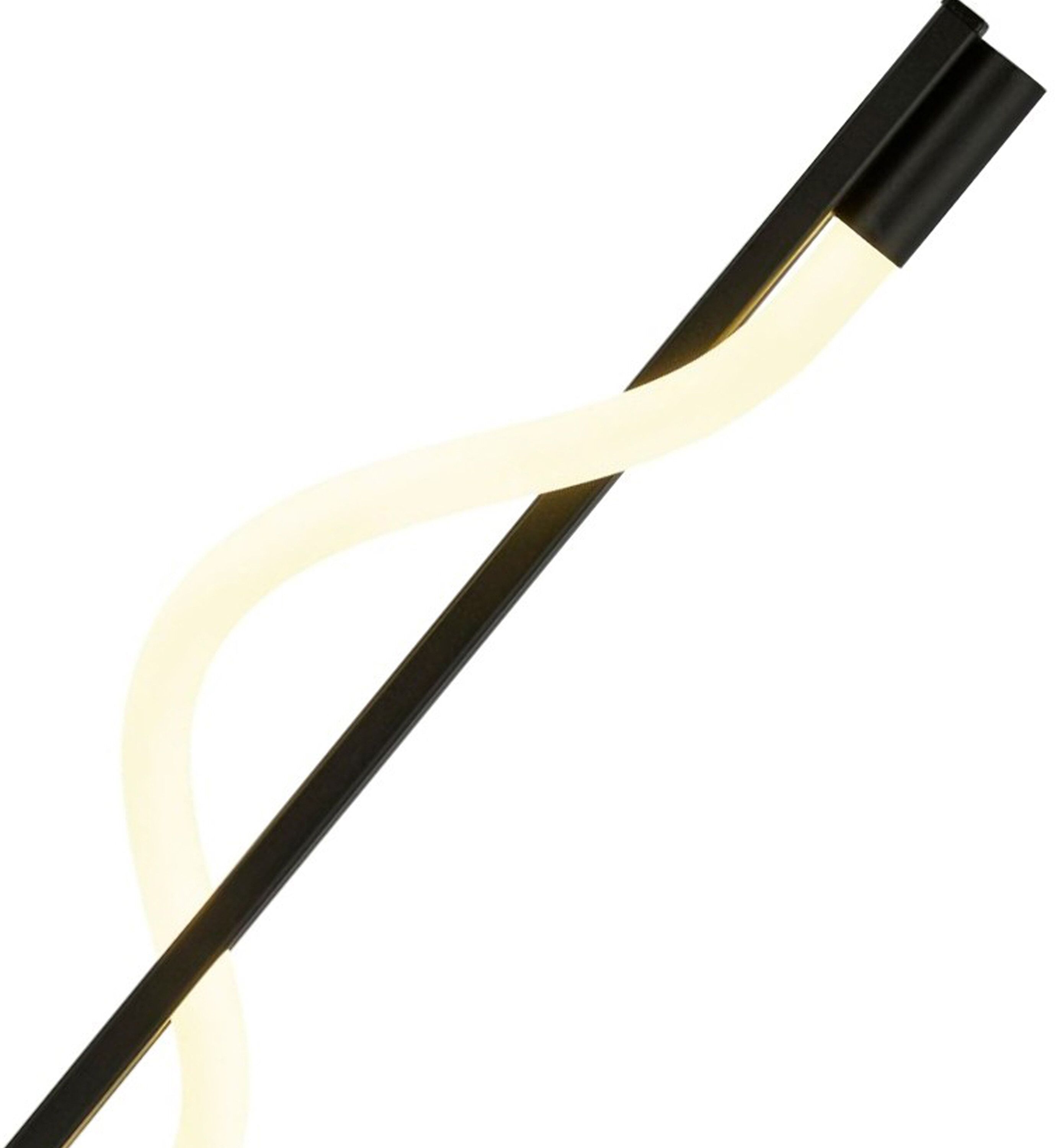 SEARCHLIGHT Tischleuchte "Serpent-Tischleuchte - Schwarzes Metall- und Opalröhre", Energieeffizienz: G (A-G), schwarz (mattschwarz, weiß), H: 56cm, 1 Stk., Leuchten, Tischleuchte