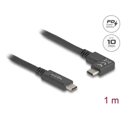 DeLOCK USB 10 Gbps Kabel USB Type-C Stecker zu USB Type-C Stecker gewinkelt links / rechts 1 m 4K PD 60 W mit E-Marker