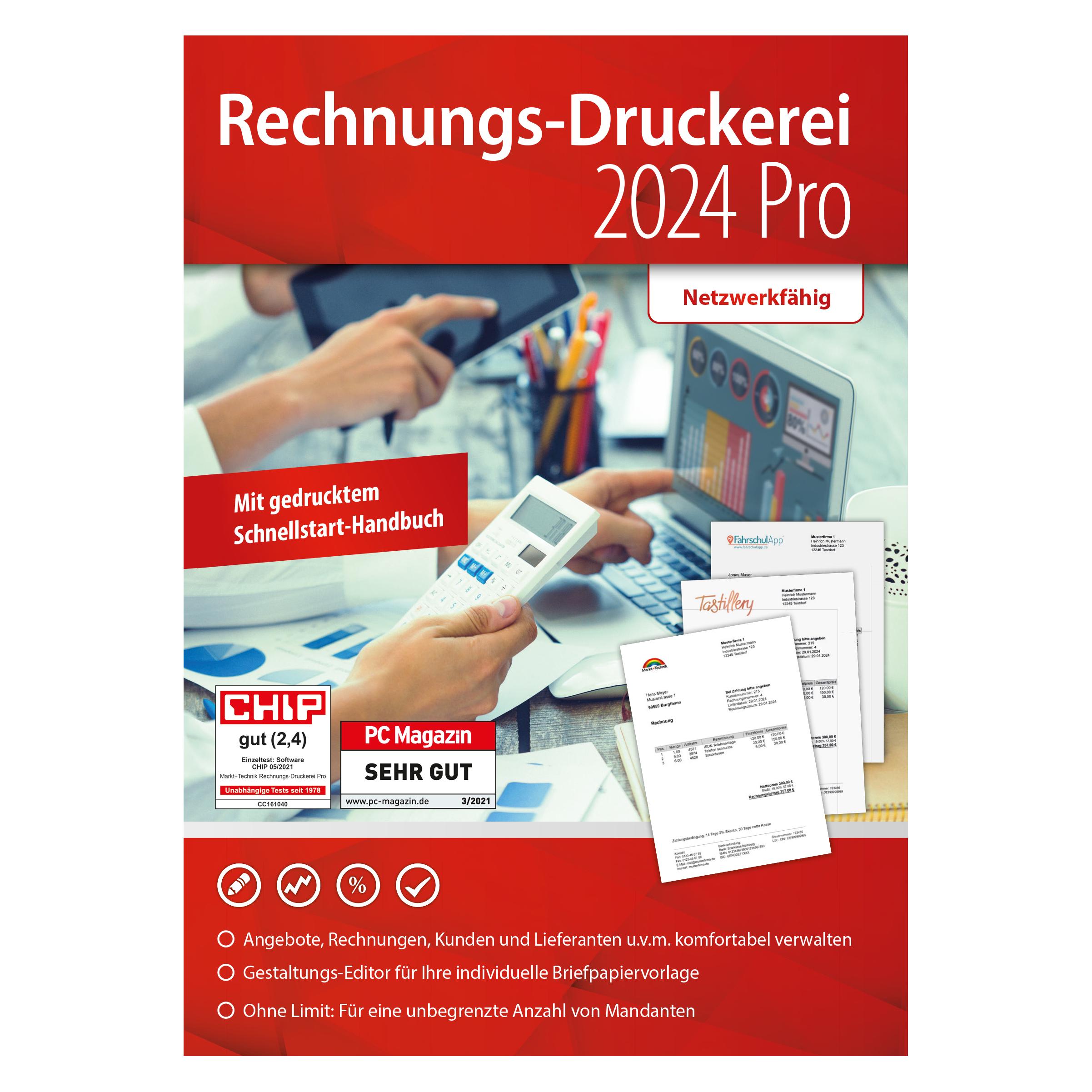 Markt + Technik Rechnungsdruckerei PRO Download Code (1 User, 1 Geräte/User, unbegrenzt) (90805)