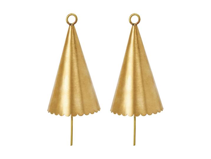 Ferm Living Décoration suspendue Cone bell, 2 pièces Brass