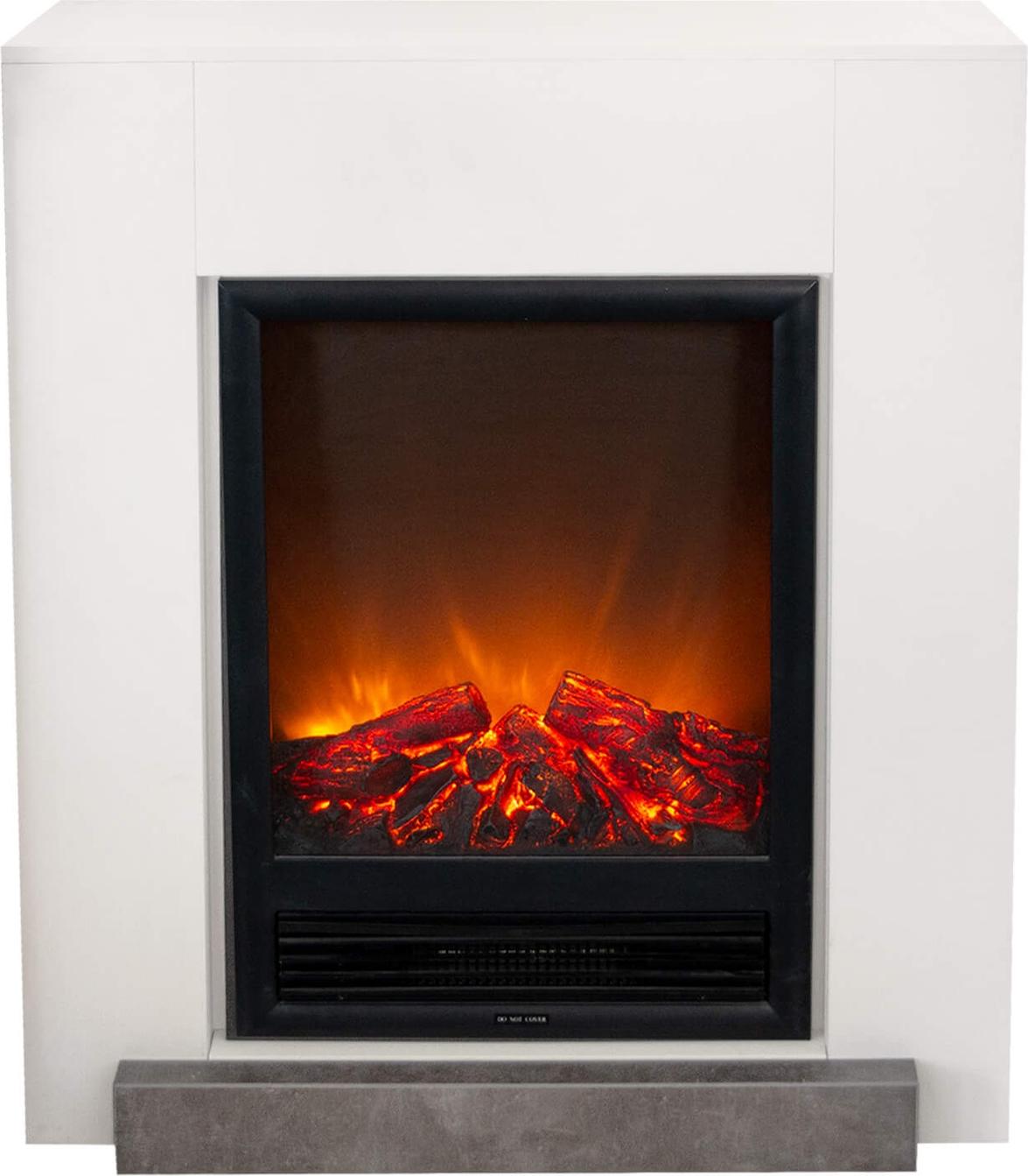 Xaralyn Elektrokamin - Hamar - weiß Holz - 1300 Watt Heizung - mit Fernbedienung - Kaminsims inklusive Einbaukamin - Dekokamin