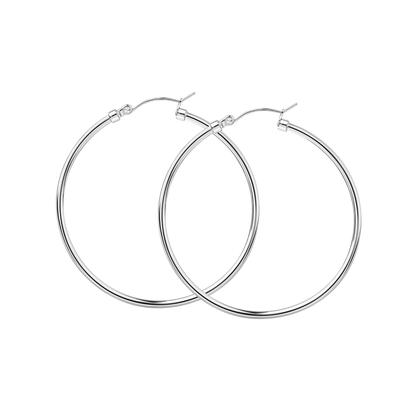 Paar Creolen FIRETTI "Schmuck Geschenk Edelstahl Ohrschmuck Ohrringe", silber (edelstahlfarben), Ohrringe, Damen, 50mm, Edelstahl