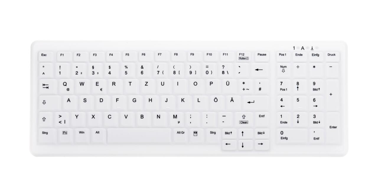 ContourDesign Active Key AK-C7000 Desinfizierbare Tastatur mit Nummernfeld AK-C7000F-U1-W/GE