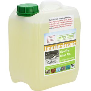 Impregno Textilimprägnierung Flourfrei, ohne PFC, für Cabrioverdeck, atmungsaktiv, Kanister 5 Liter