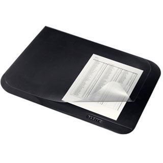 LEITZ Schreibunterlage Soft-Touch, 530 x 400 mm, schwarz transparente Abdeckung