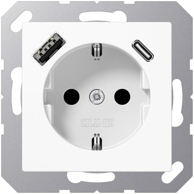 Jung Prise SCHUKO avec USB Type AC A1520-15CAWW (A1520-15CAWW)