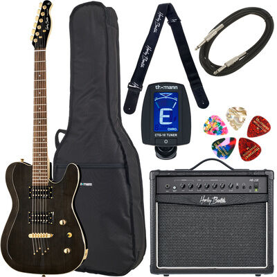 Harley Benton TE-40 TBK Bundle 2 Translucent Black