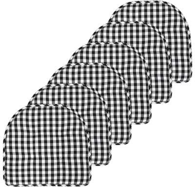 "Sweet Home Collection Checkered Buffalo Check U-Shaped Memory Foam Chair Cushions 17"" x 16"""