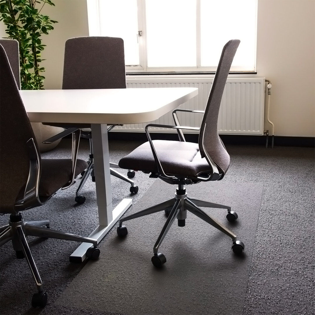 Floortex Cleartex Polycarbonate Square High Pile Carpet Chair Mat Clear 150cm W X 150cm D