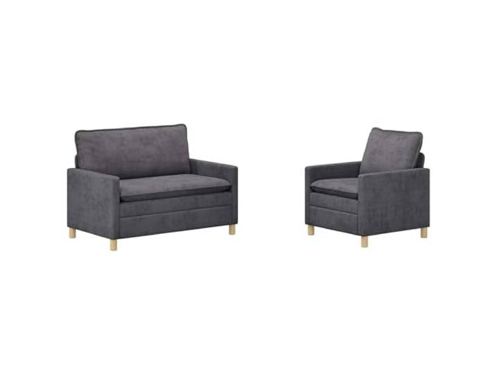Favemtsl Sofaset 2-teilig Modernes Couch Set Dunkelgrau Metallrahmen Bequeme Polstergarnitur fuer Wohnzimmer und Buero mit abnehmbarem Polyesterbezug und stabilem Gestell.