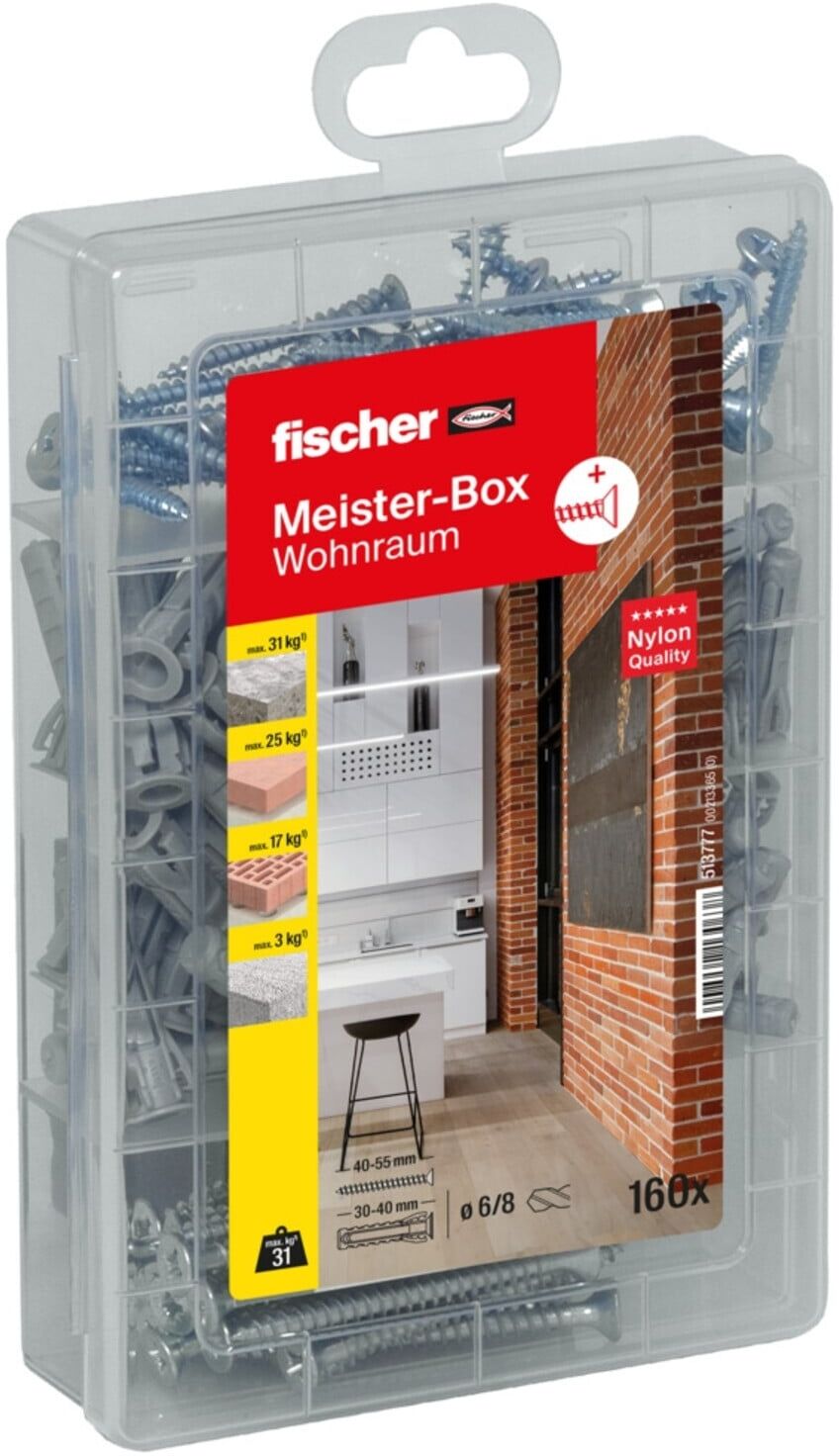 fischer Meister-Box Wohnraum + Schrauben (160 Teile) (513777)
