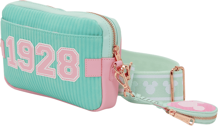 Disney Mickey Mouse Tennis Sling Crossbody Bag with Coin Bag — Loungefly, Officially Licensed, PU Material, Adjustable Strap, Detachable Coin Bag