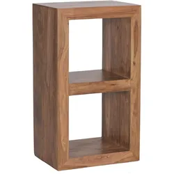 Rustikales Standregal: Massivholz Sheesham, vielseitig nutzbar, handgefertigt, einfache Pflege. Braun, 50x35x88 cm | Kadima Design