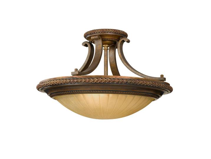 Elstead Lighting Deckenleuchte Kelham-Hall, Goldfarben, Bronzefarben, Metall, Glas, 29.2 cm, RoHS, Lampen & Leuchten, Innenbeleuchtung, Deckenleuchten, Deckenleuchten