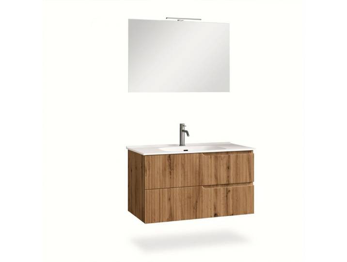Ensemble salle de bain 4 pièces VENERE Chêne 90cm