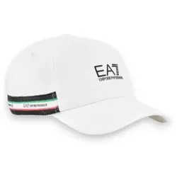 EA7 Unisex. 7X000609_AF15502 Italian Spirit Cap weiß (M), Lässig, Sportlich, Baumwolle, Sportbekleidung